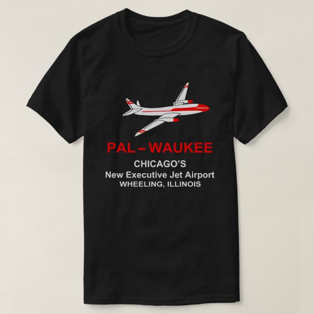 T-shirt Aéroport de Palwaukee, Roue, Illinois (Design devant)