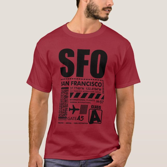 T-shirt Aéroport international de San Francisco (Devant)