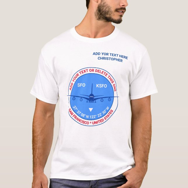 T-shirt Aéroport, Pilote, Tourist Chic Voyageur (Devant)