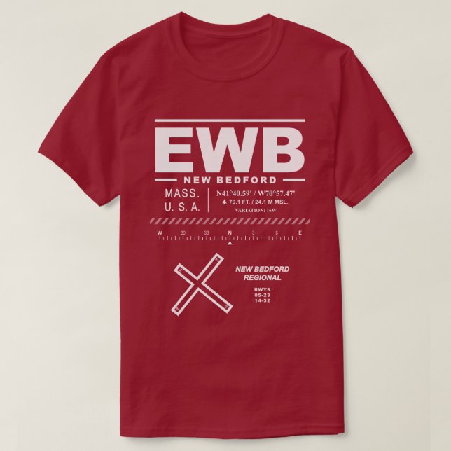 T-shirt Aéroport régional de Bedford EWB (Design devant)