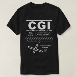 T-shirt Aéroport régional de Cape Girardeau CGI USAA