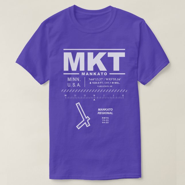 T-shirt Aéroport régional de Mankato (Design devant)