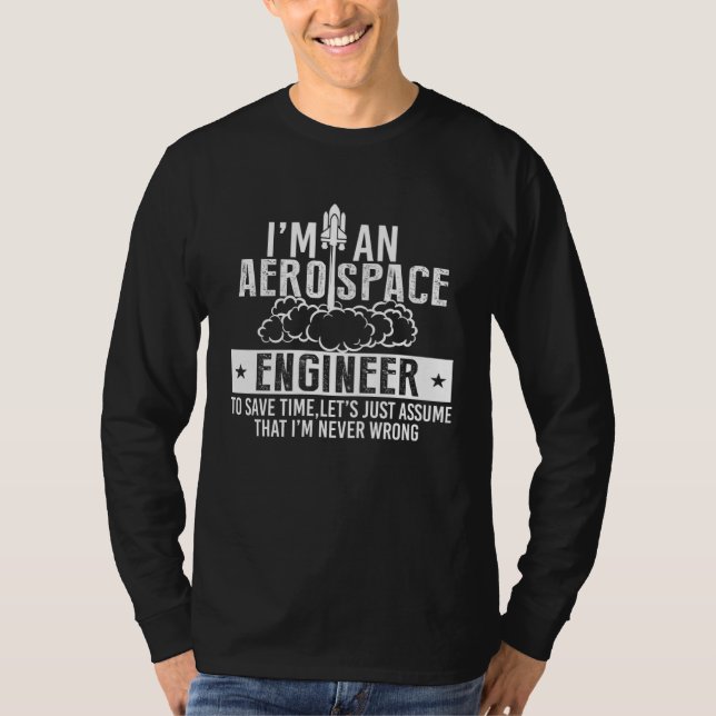 T-shirt Aerospace Aircraft Mechanic Engineer Engineering (Devant)