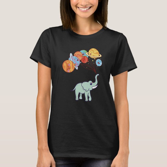 T-shirt Aerospace Solar System Planets  Space Elephant (Devant)
