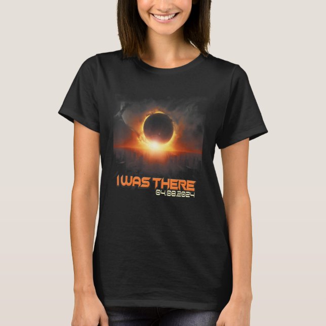 T-shirt Aesthetic Cityscape Total Solar Eclipse 2024 I Was (Devant)