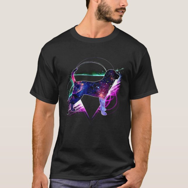 T-shirt Aesthetic Galaxy Black And Tan Coonhound (Devant)