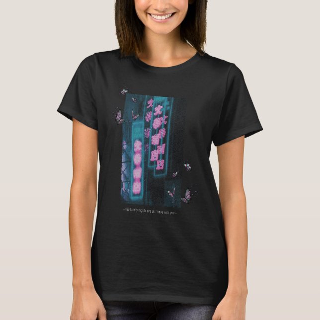 T-shirt Aesthetic grudge purple butterfly (Devant)