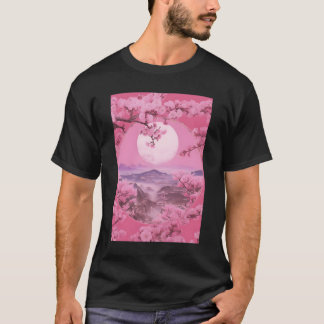 T-shirt Aesthetic Japanese Style Sakura Cherry Blossom Tre