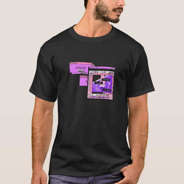 T-shirt Aesthetic PC Browser Vaporwave Sad Illustration   (Devant)