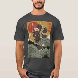T-shirt Aesthétique Japonais Sushi Dragon Anime Fan Cool