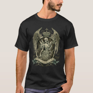 T-shirt Aesthétique Y2k Ailes de fées Skeleton Alt Grunge