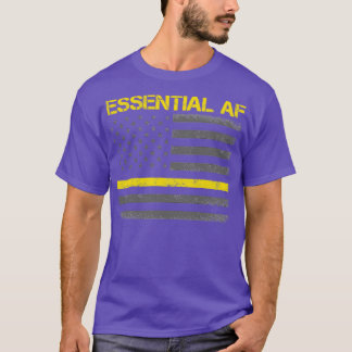 T-shirt AF 911 Dispatcher de police mince ligne jaune