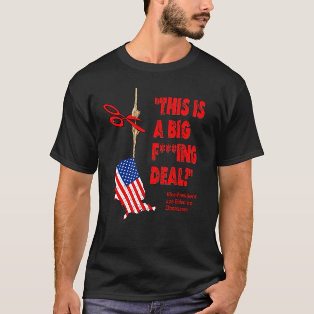 T-shirt Affaire d'Obamacare accrochant par un fil (Devant)