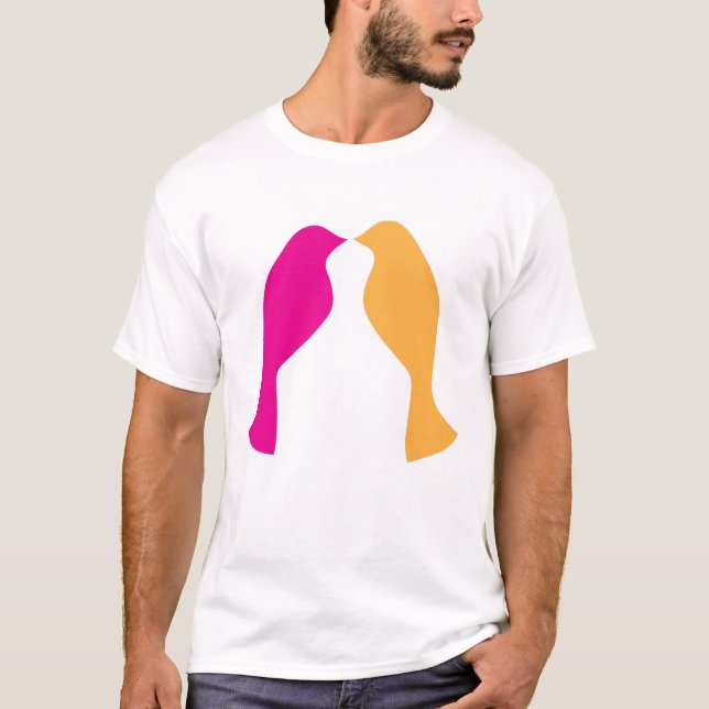 T-shirt Affection de paire Lovebirds Duo (Devant)