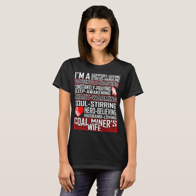 T-shirt affectueux d'épouse du mineur de mari de (Devant entier)
