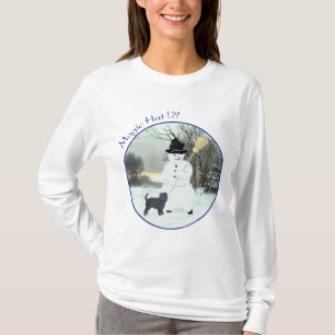 T-shirt Affenpinscher et Bonhomme de Neige