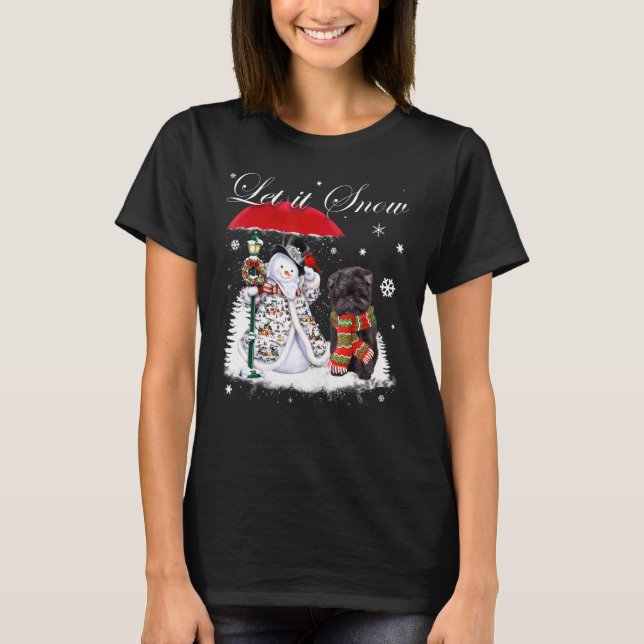 T-shirt Affenpinscher Père Noël Chien Noël Snowman Noël Pa (Devant)
