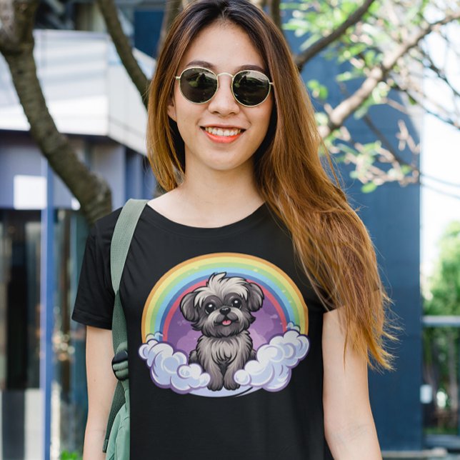 T-shirt Affenpinscher Rainbow Cute Kawaii Puppy Chien Art (Affenpinscher cute rainbow puppy dog t-shirt)