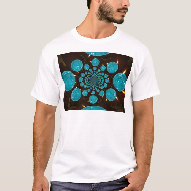 T-shirt Affichage éblouissant des lumières cyanes Kaleidos (Devant)