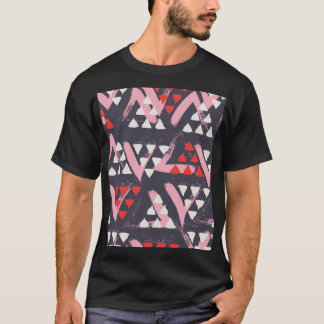 T-shirt Affichage Motif Artistique à main