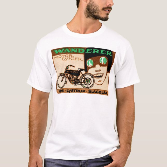 T-shirt Affiche 1910 de moto de vagabond (Devant)