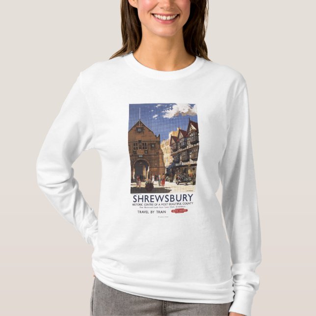 T-shirt Affiche britannique de chemins de fer de vieille (Devant)