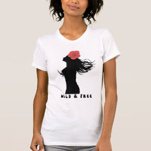 T-shirt Affiche d'art en forme de silhouette de femme sauv