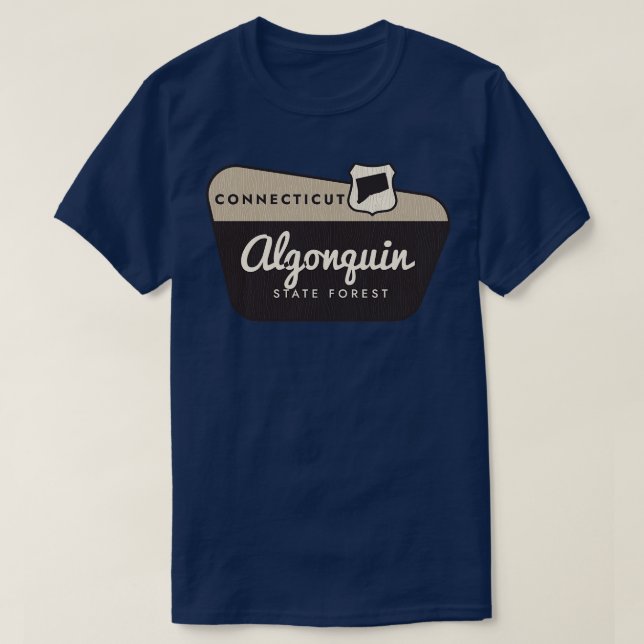 T-shirt Affiche de bienvenue Algonquin State Forest Connec (Design devant)