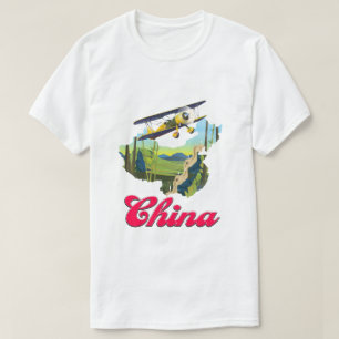 T-shirt Affiche de carte de voyage en Chine