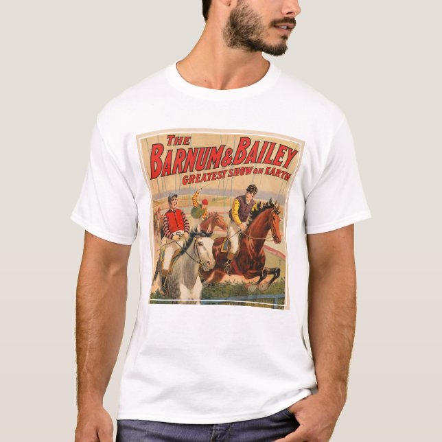 T-shirt Affiche De Cirque De Jockeys Sur Les Chevaux Qui S (Devant)