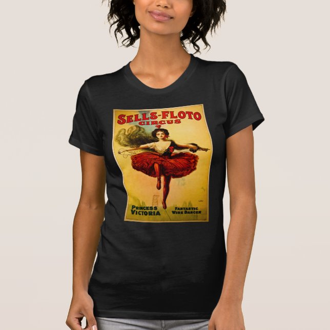 T-shirt Affiche de cirque de Ventes-Floto de cru (Devant)