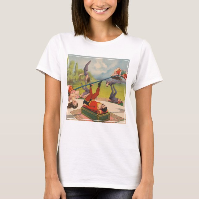 T-shirt Affiche de cirque montrant des actes acrobatiques, (Devant)