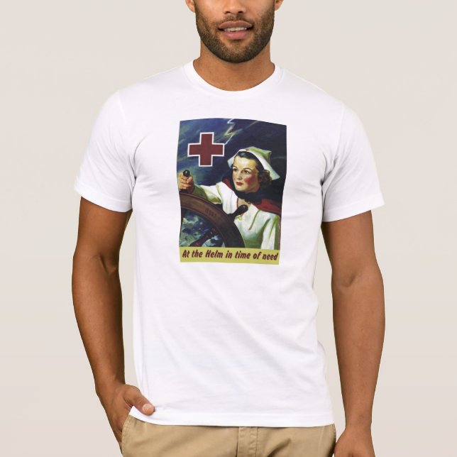 T-shirt Affiche de Croix-Rouge - infirmière à la barre (Devant)