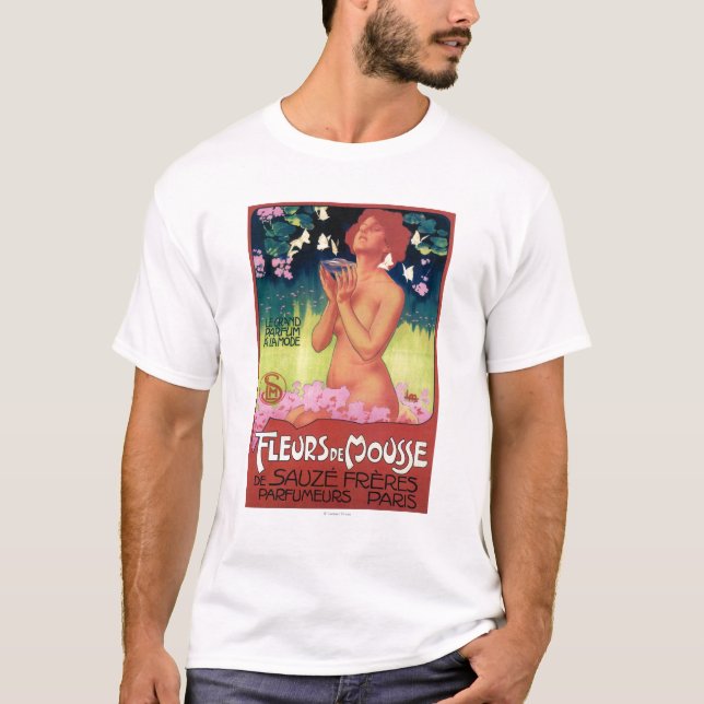 T-shirt Affiche de Fleurs de Mousse Perfume (Devant)