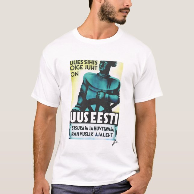 T-shirt Affiche de journal d'Uus Eesti "nouvelle Estonie" (Devant)