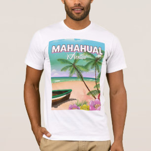 T-shirt Affiche de la plage mexicaine de Mahahual