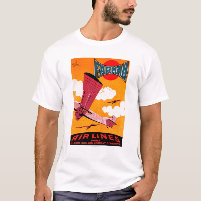 T-shirt Affiche de monoplan des lignes aériennes F-170 de (Devant)
