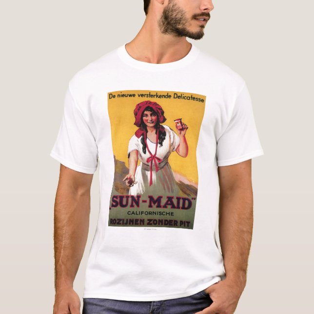 T-shirt Affiche de raisin sec de la Californie de (Devant)