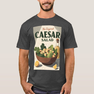 T-shirt Affiche de salade César vintage Art de cuisine rét
