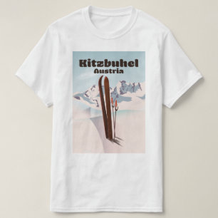 T-shirt affiche de ski autrichienne de Kitzbuhel