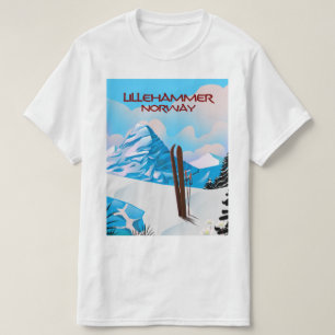 T-shirt Affiche de ski de Lillehammer Norvège.