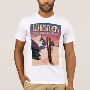 T-shirt Affiche de ski de Whistler, Vancouver, Colombie-Br