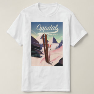 T-shirt Affiche de ski d'Oppdal norvège.