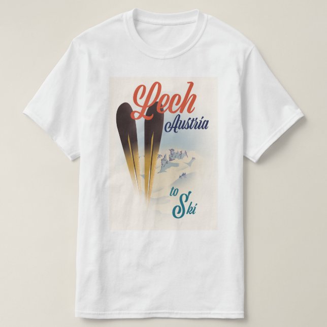 T-shirt Affiche de ski Lech Austria (Design devant)