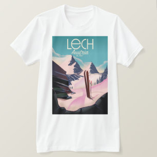 T-shirt Affiche de ski Lech Autriche.