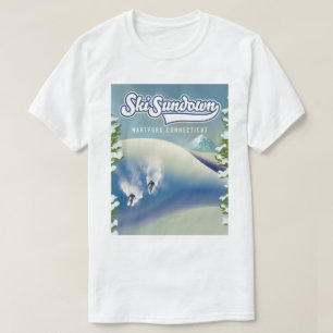 T-shirt Affiche de ski Sundown Hartford Connecticut