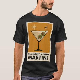 T-shirt Affiche de style milieu du siècle moderne Martini
