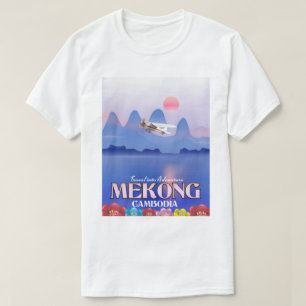 T-shirt Affiche de vacances au Cambodge sur le fleuve Méko