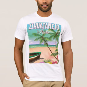 T-shirt Affiche de vacances de plage mexicaine à Zihuatane