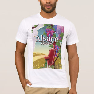 T-shirt Affiche de vin de l'après-midi paresseux Alsace Fr